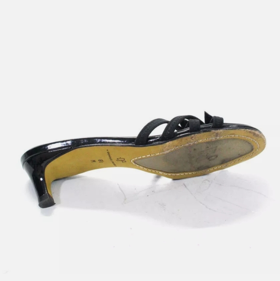 Donald BOW SLIDE ON SANDAL HEELS BLACK SIZE 8.5 M - Picture 4 of 5